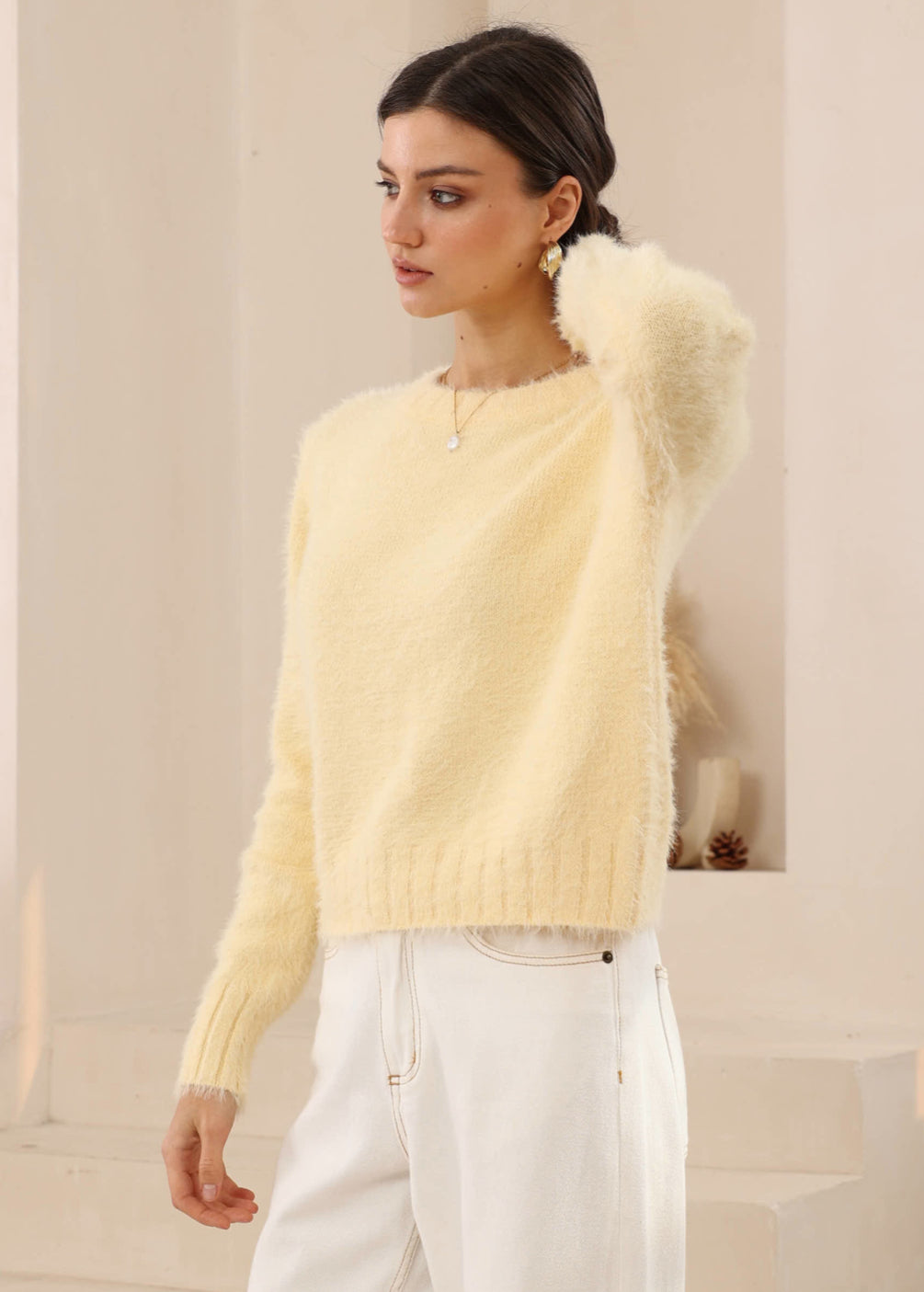 Tully Lemon Fluffy Knit