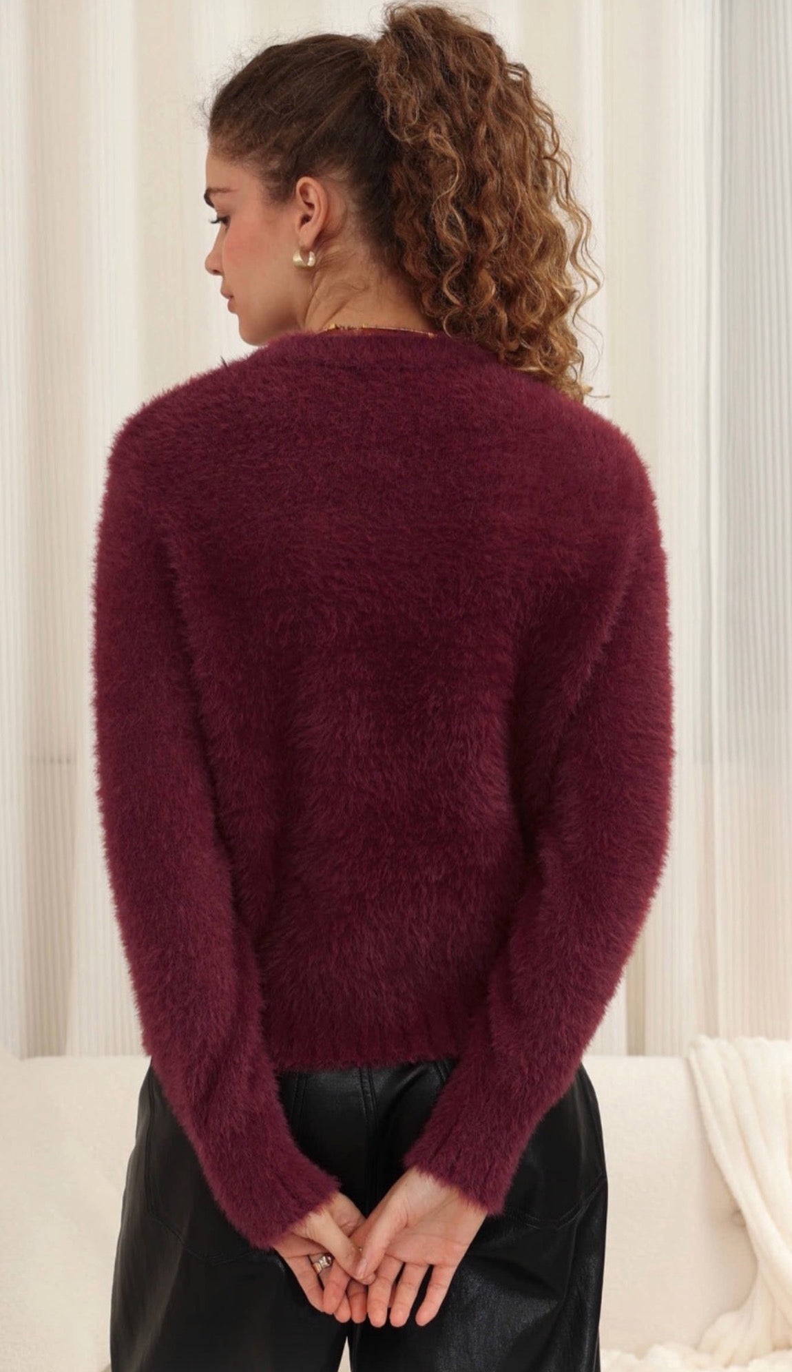Tully Wine Fluffy Knit