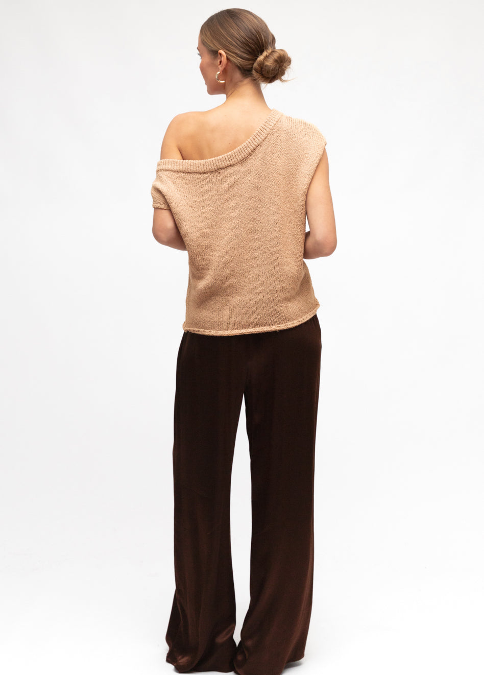 Carrie Natural Off the Shoulder Knit Top