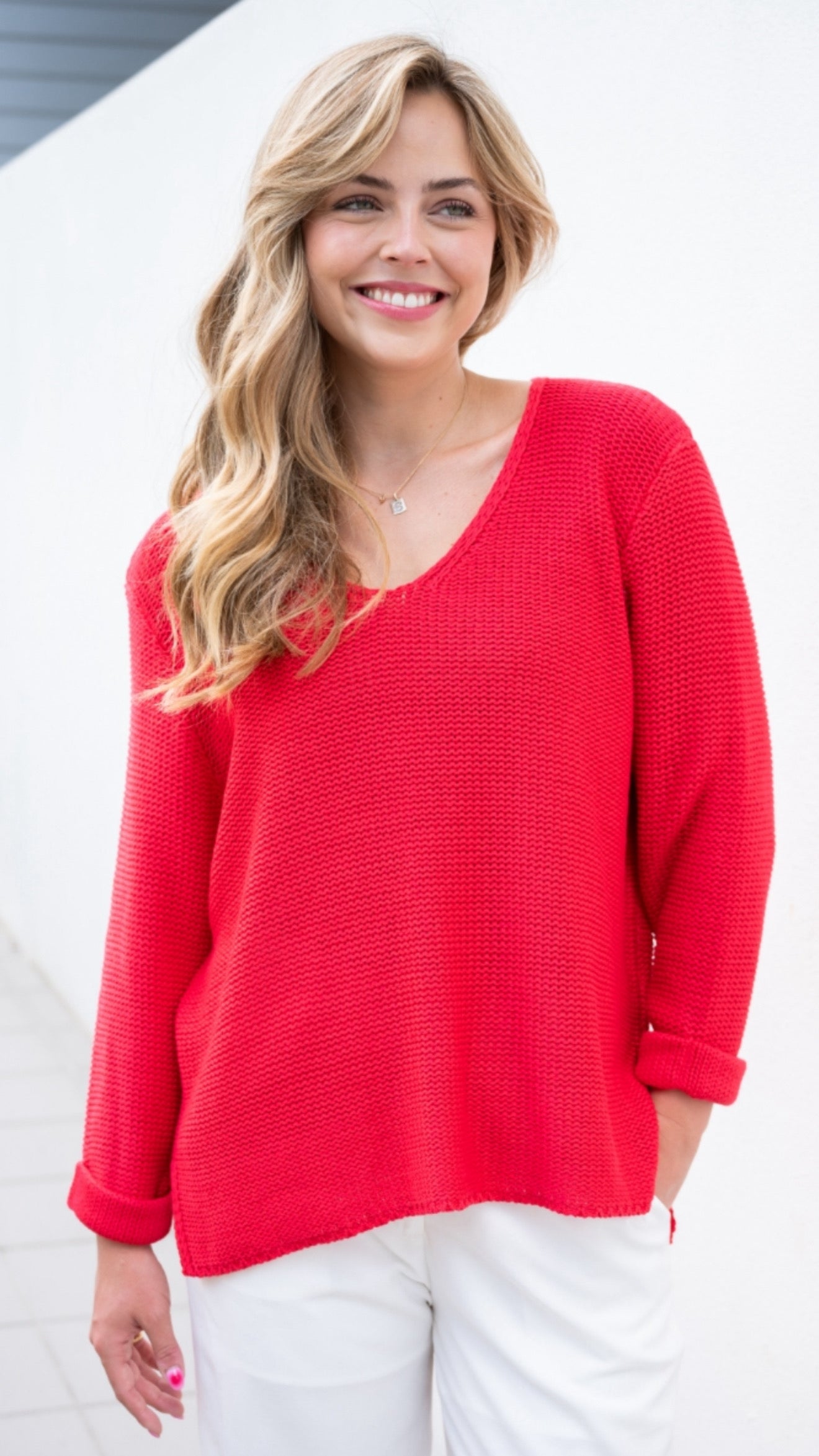 Nikki Red cotton Knit