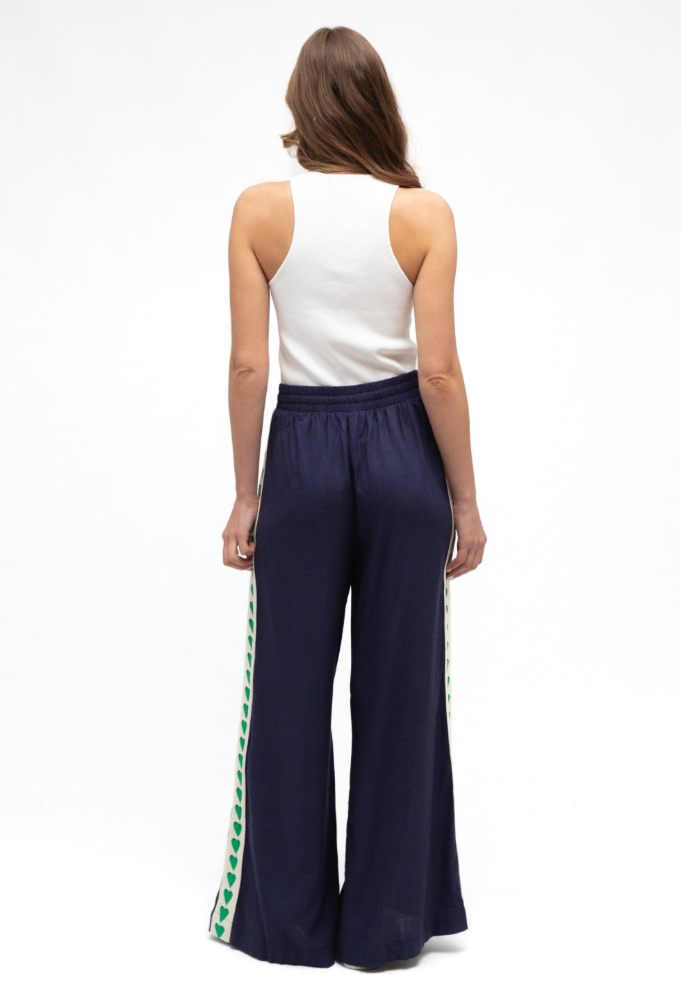 Green Heart on Navy Racer Pant