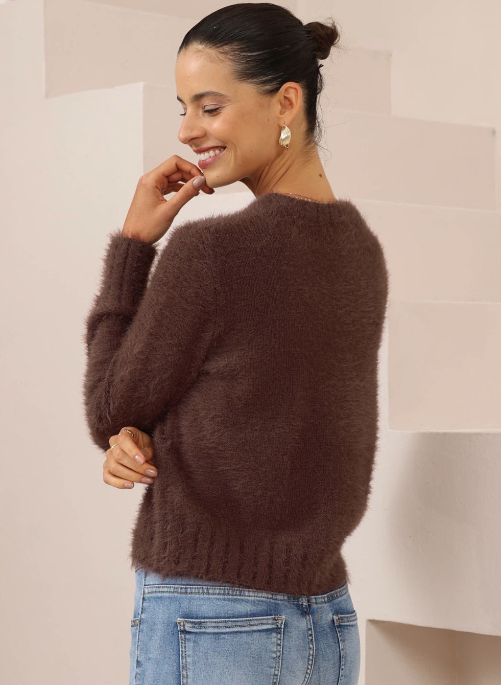 Tully Chocolate Fluffy Knit