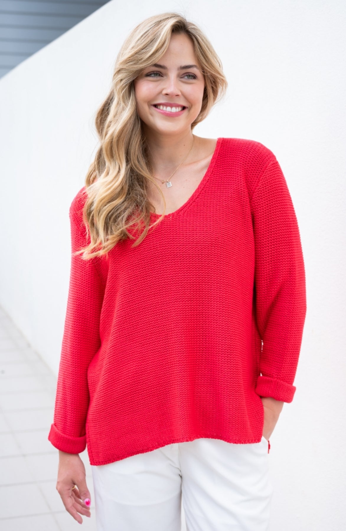 Nikki Red cotton Knit