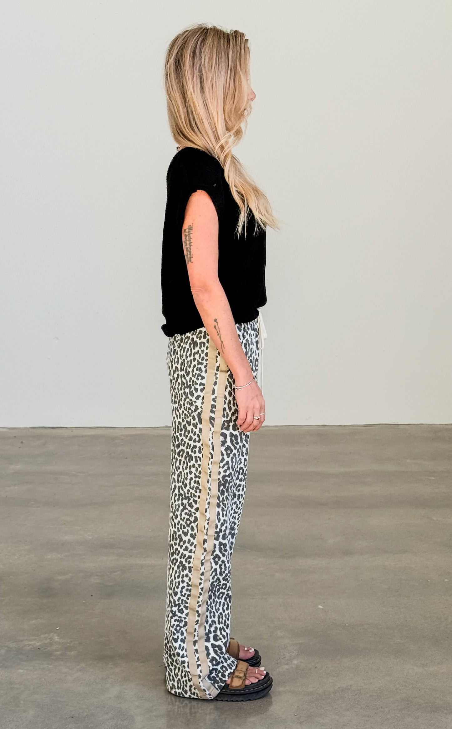 Leo Wide Leg Leopard Denim Pant