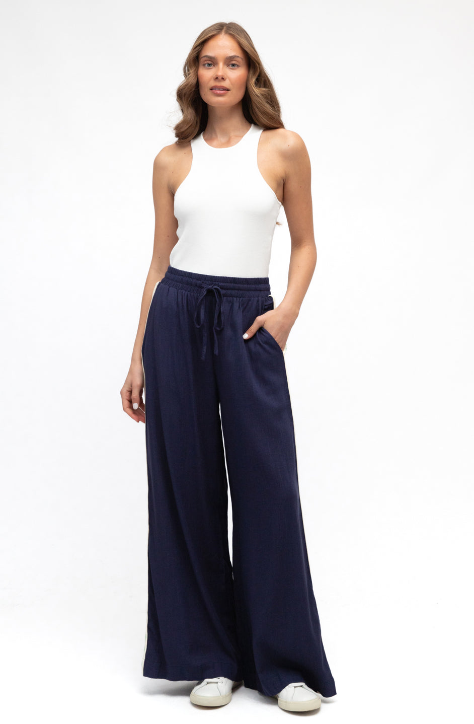 Green Heart on Navy Racer Pant
