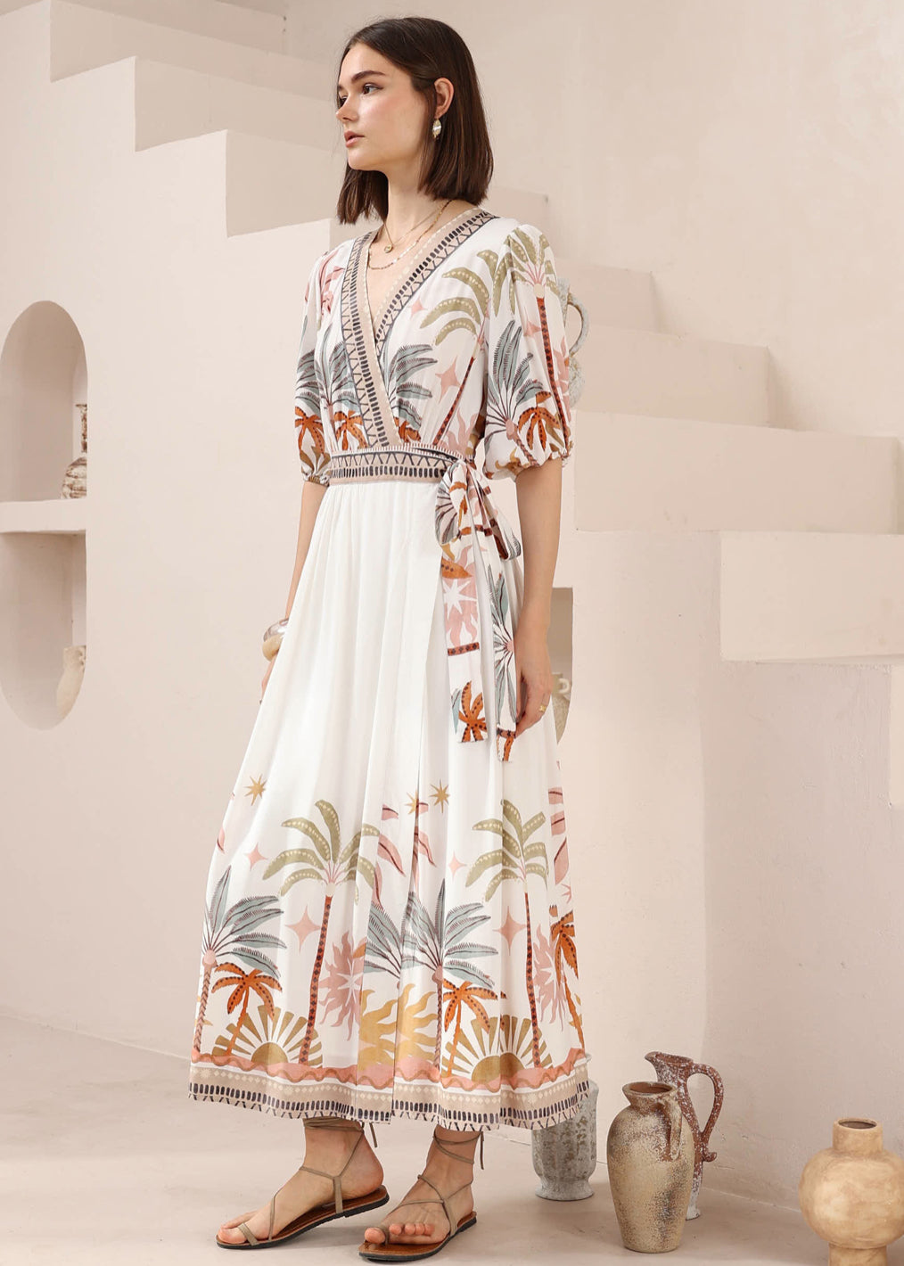 Palm Paradiso Wrap Dress