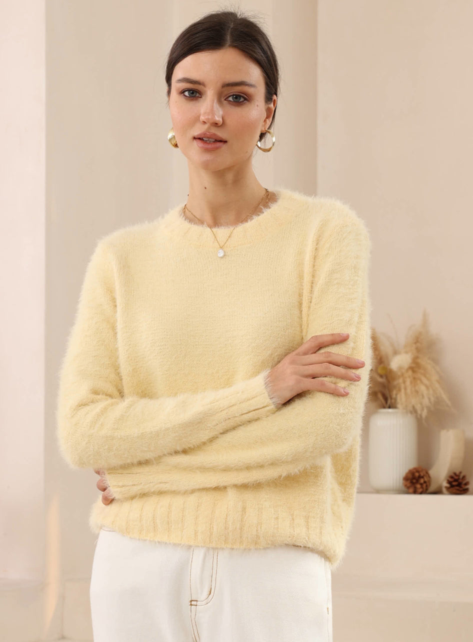 Tully Lemon Fluffy Knit