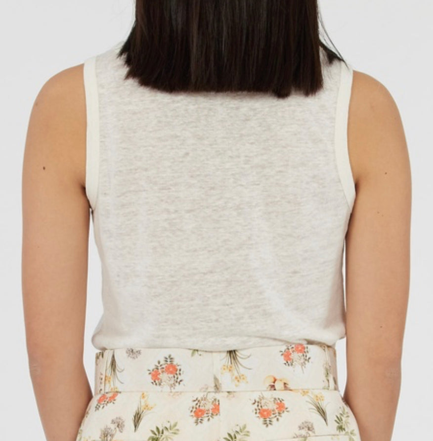 Aceline Ivory Linen Tank