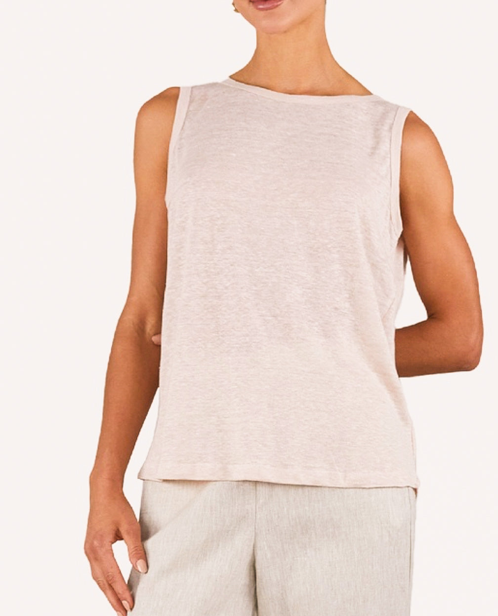 Aceline Pink Linen Tank