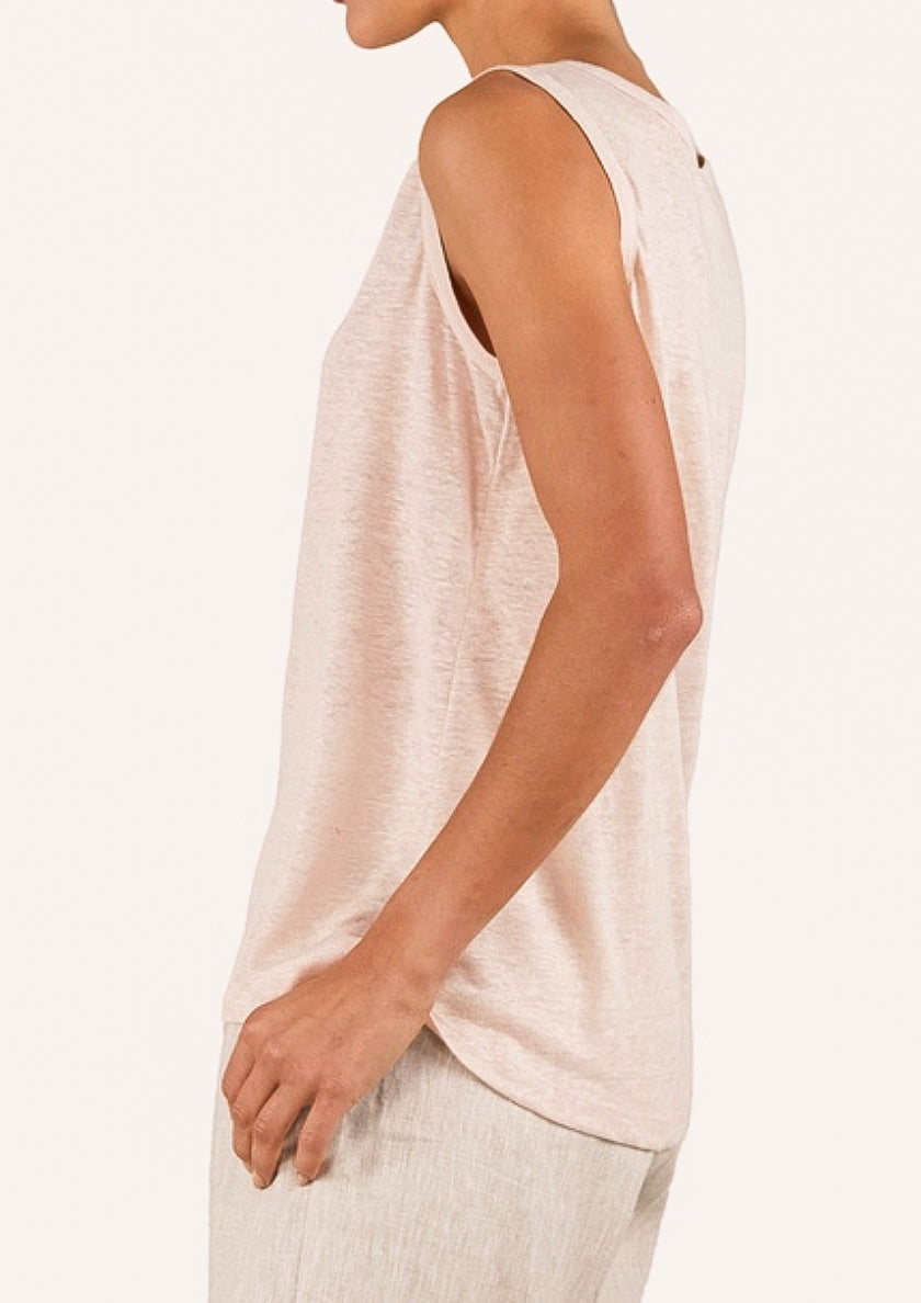 Aceline Pink Linen Tank