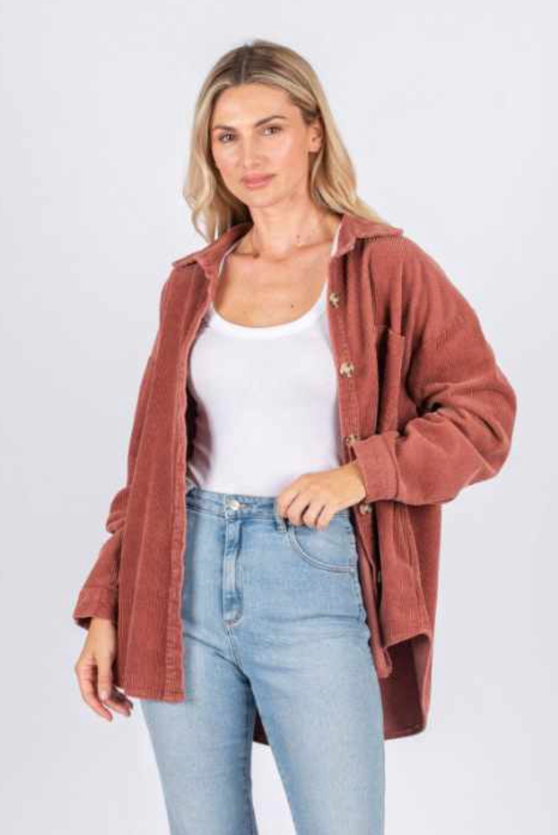 Jordan Corduroy Vintage Pink Shacket