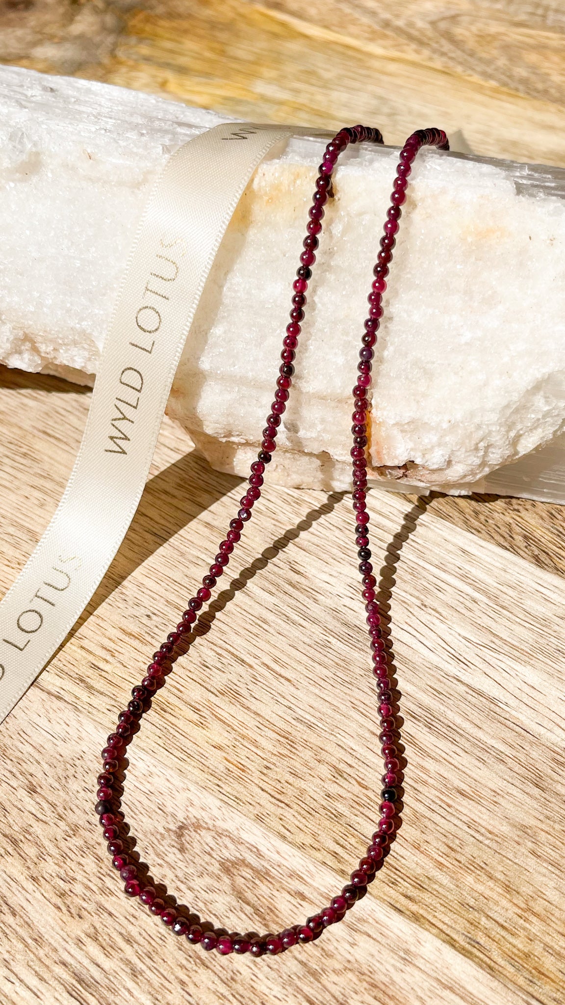 Garnet Crystal Strand Necklace