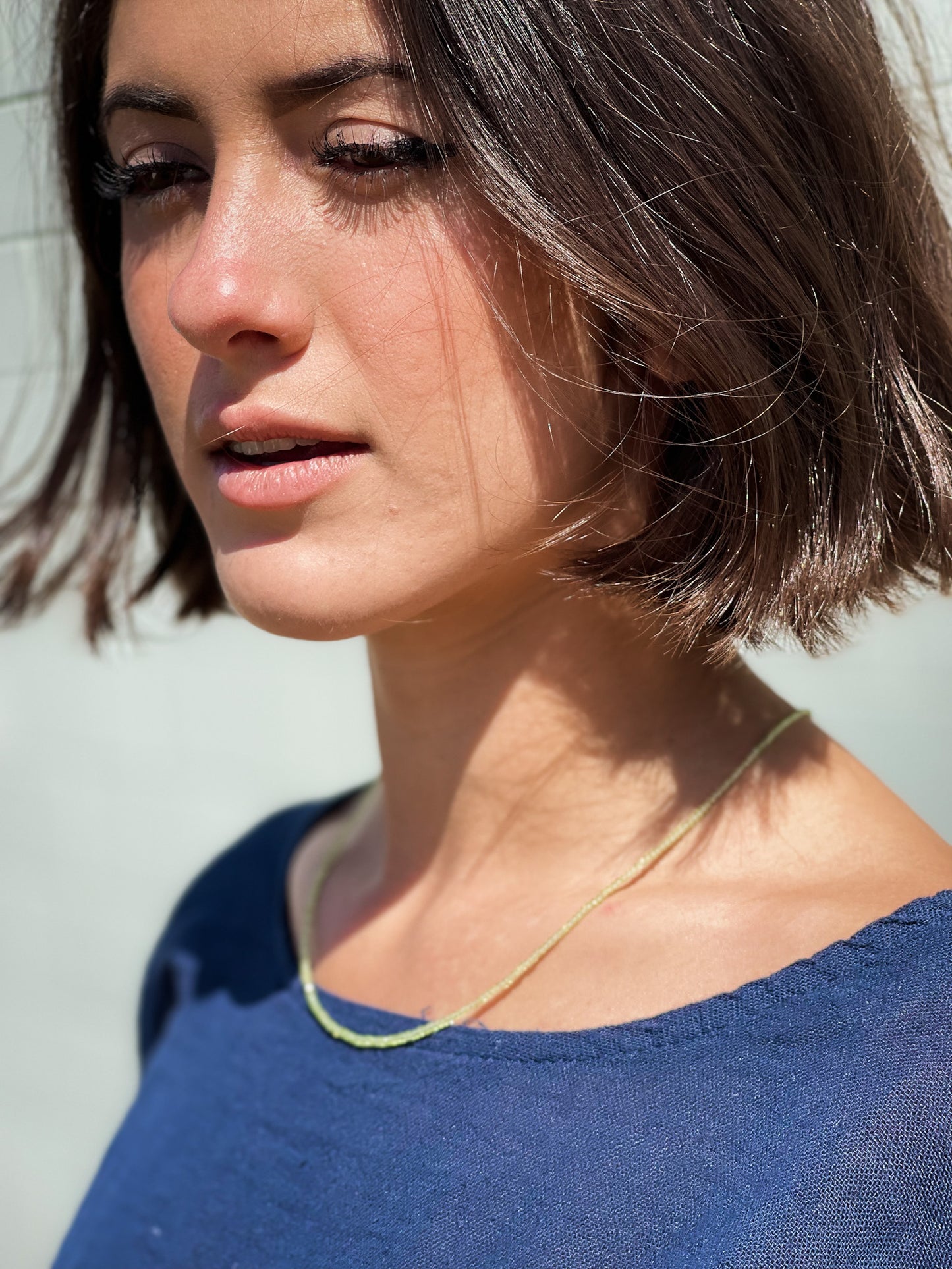 Peridot Crystal Strand Necklace