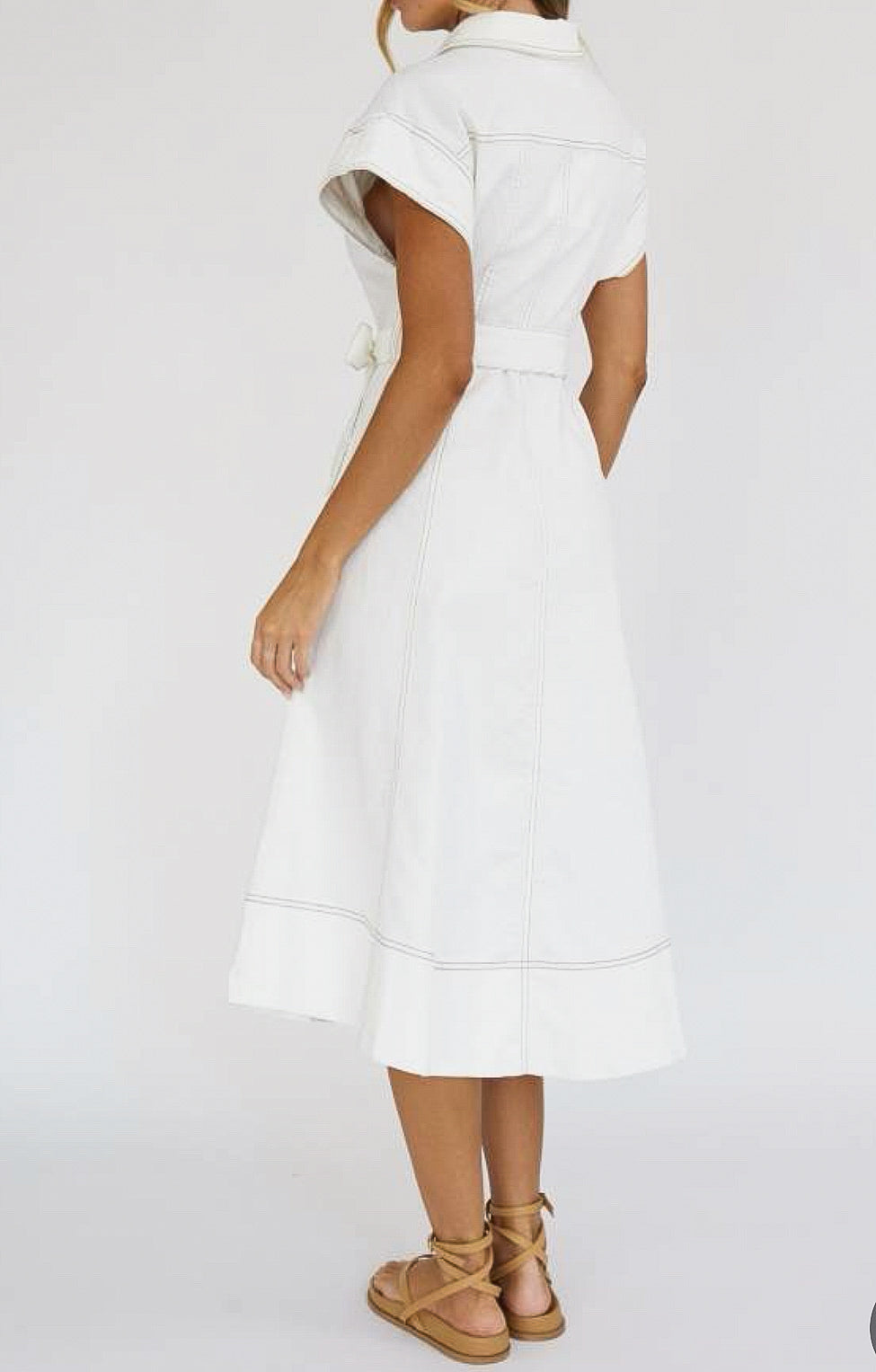 Desert Drover White Denim Dress