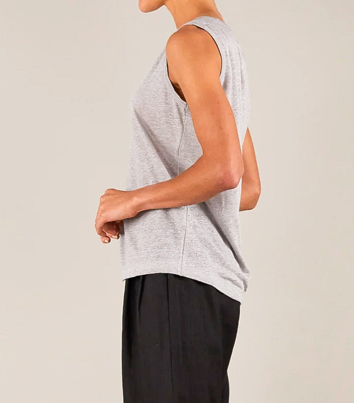 Aceline Grey Linen Tank