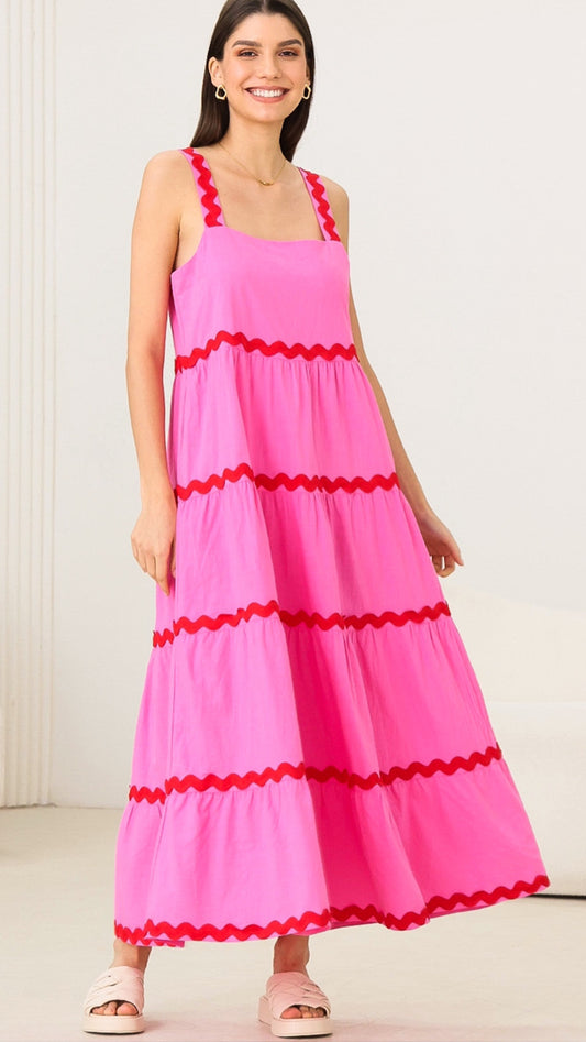 Carolyn Maxi Pink/Red Dress