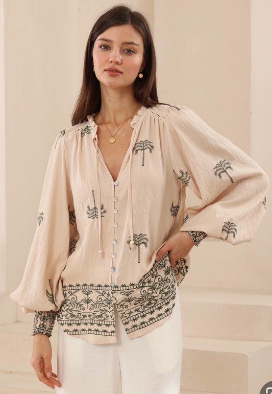 Pamela Green Palm Blouse
