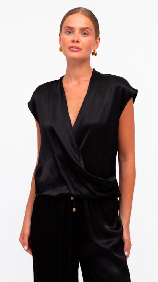 Nicole Black Satin Top