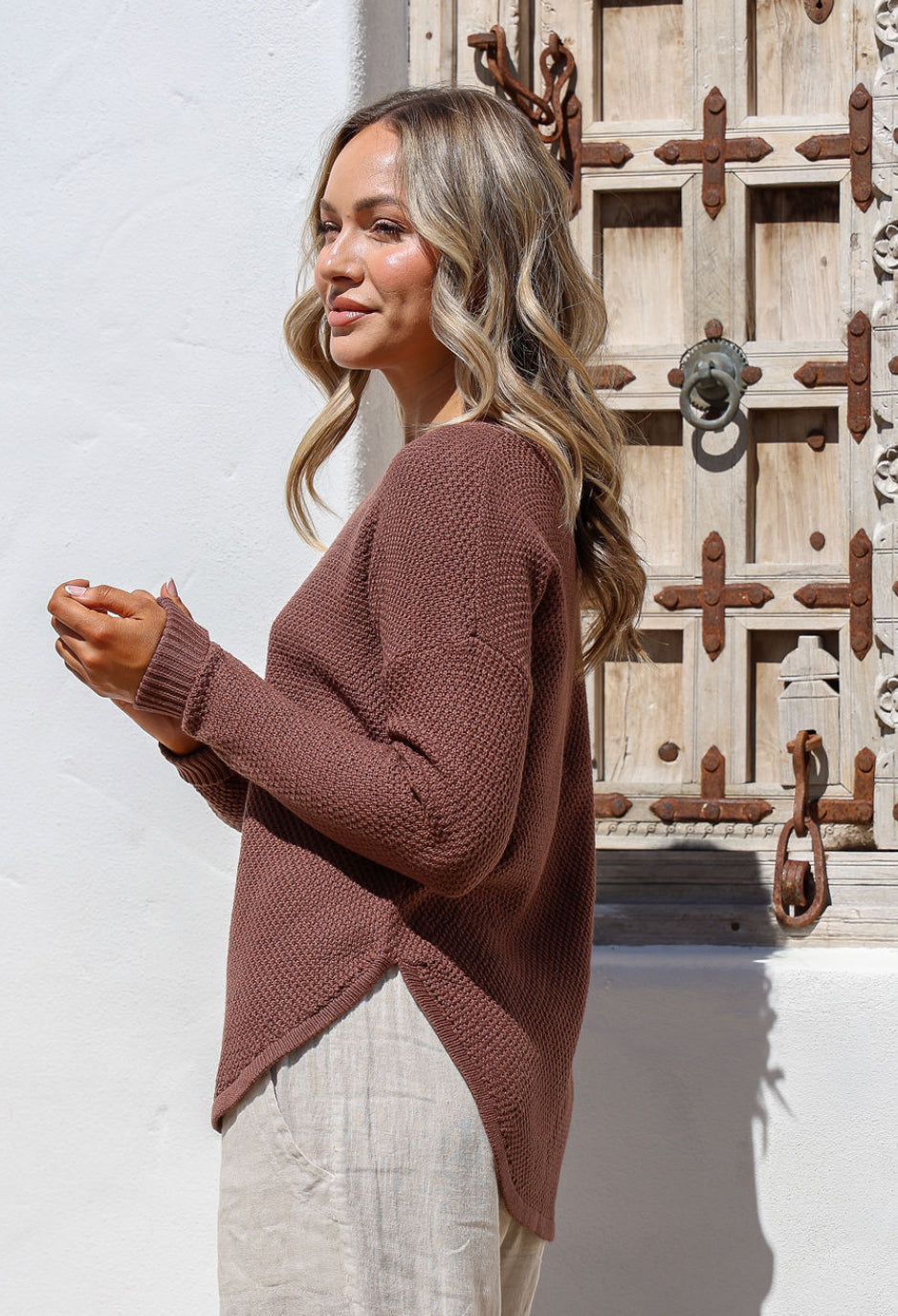 Carley Cotton Chocolate Knit