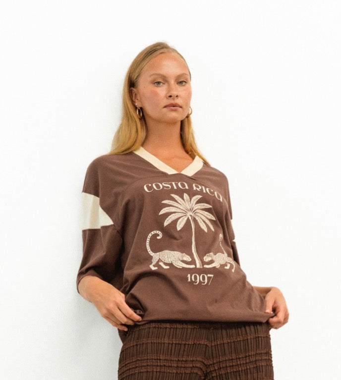 Costa Rica Chocolate/Beige Oversized Vintage Tee