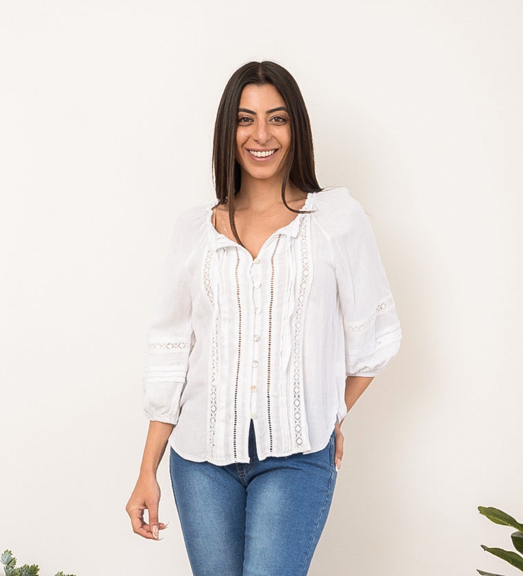 Capri White Lace Top