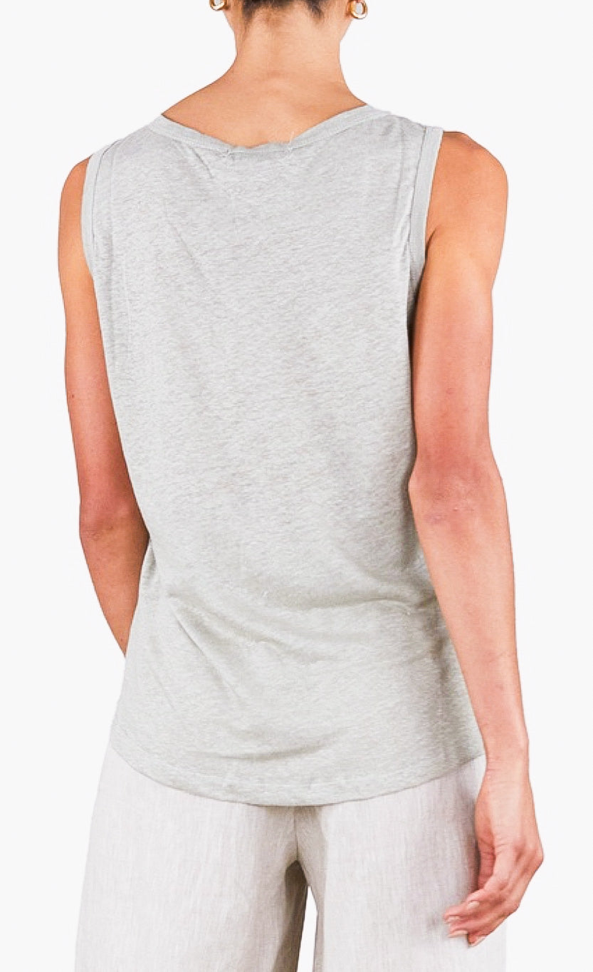 Aceline Grey Linen Tank