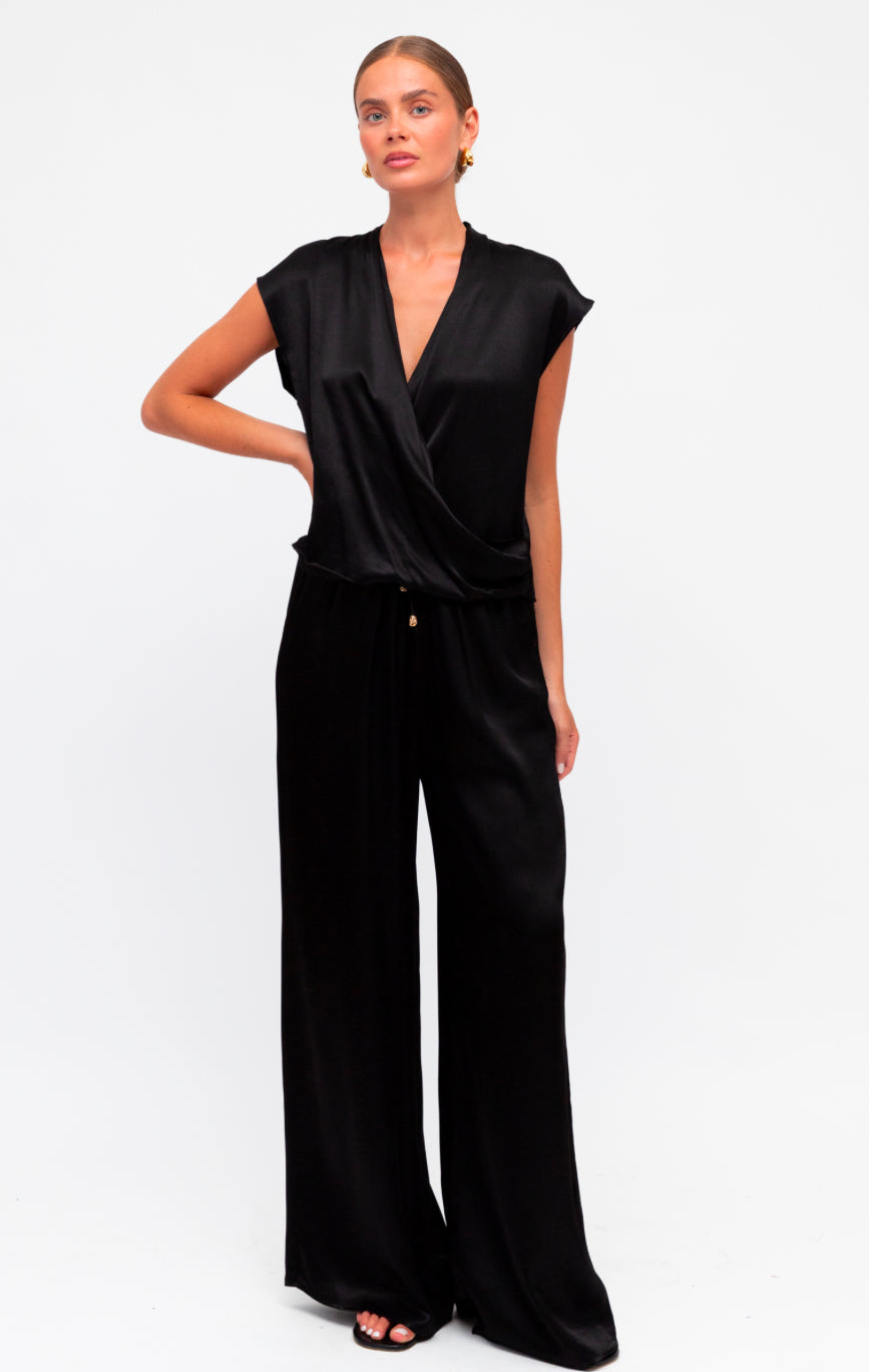 Nicole Black Satin Top