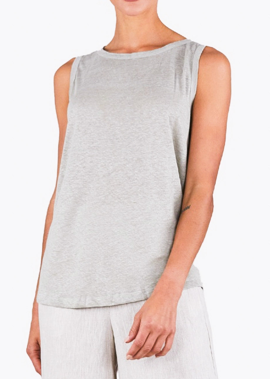 Aceline Grey Linen Tank