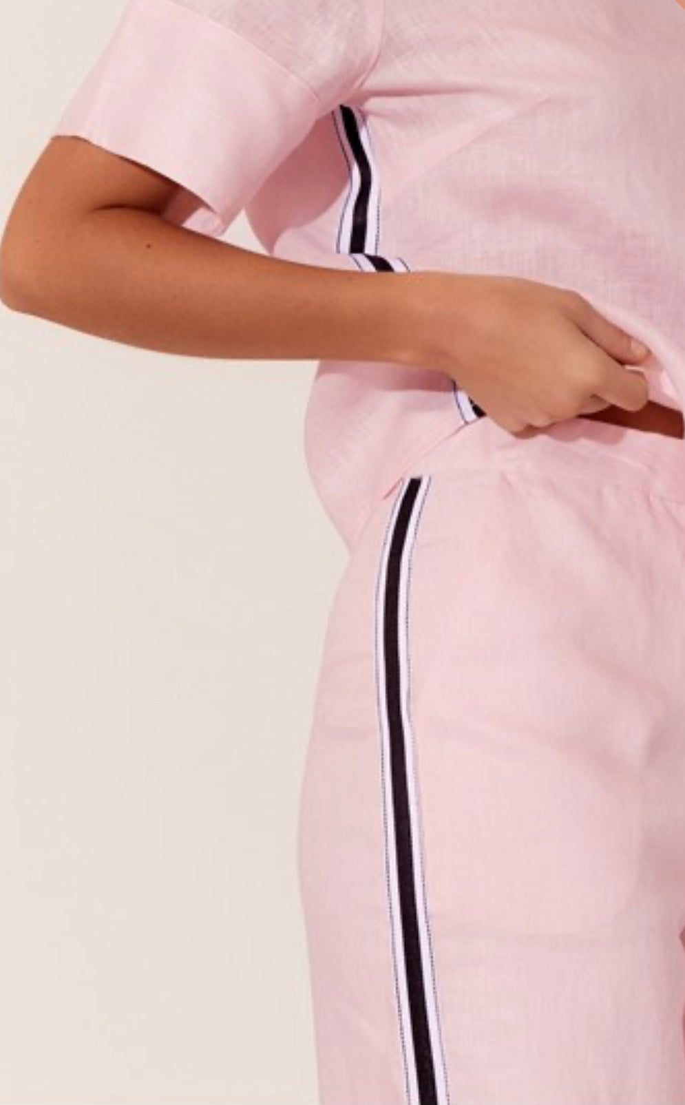 DELANEY Pink GROSGRAIN STRIPE PANT