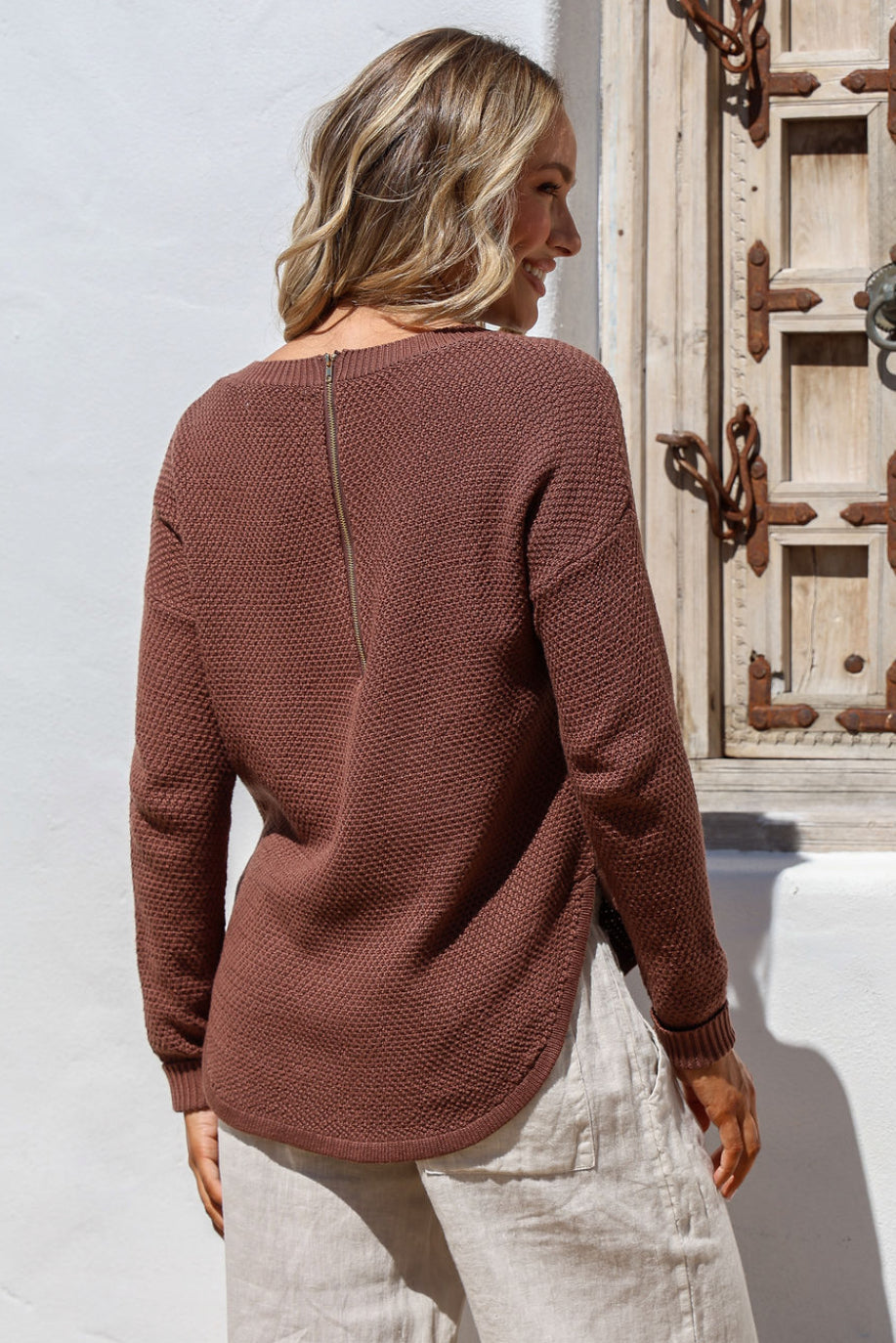Carley Cotton Chocolate Knit