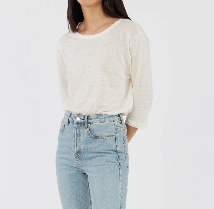 Bronte Ivory Linen 3/4 Sleeve Top