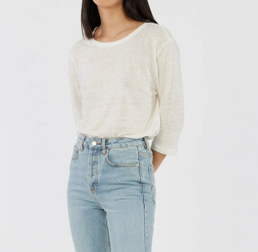 Bronte Ivory Linen 3/4 Sleeve Top