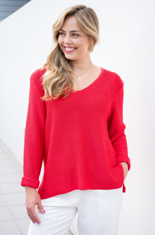 Nikki Red cotton Knit