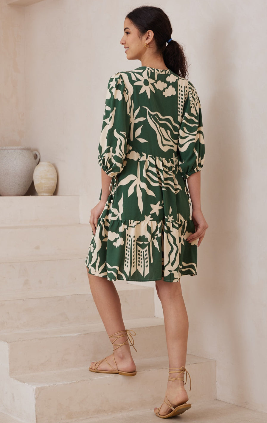 Belinda Green and Natural Mini Dress
