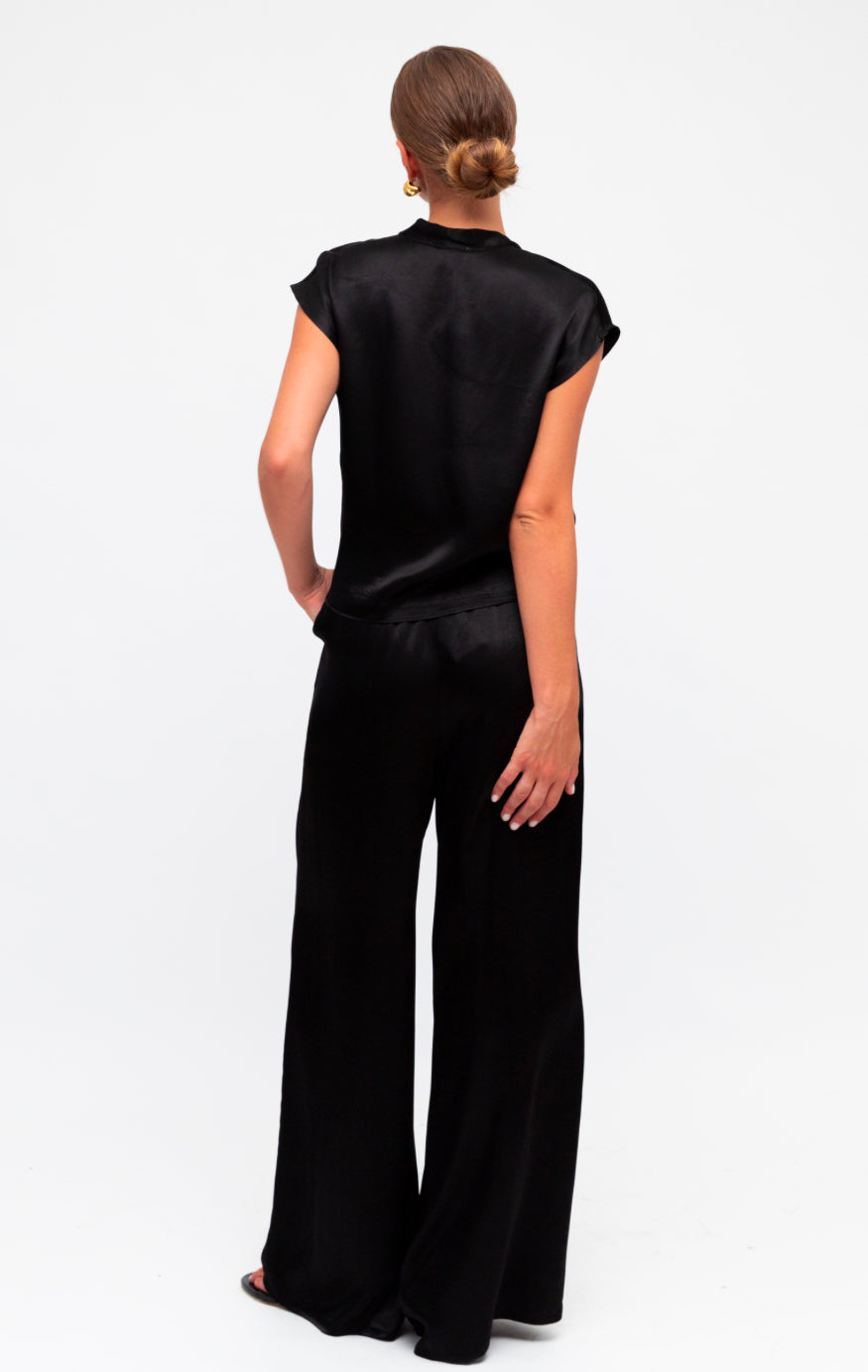 Nicole Black Satin Top