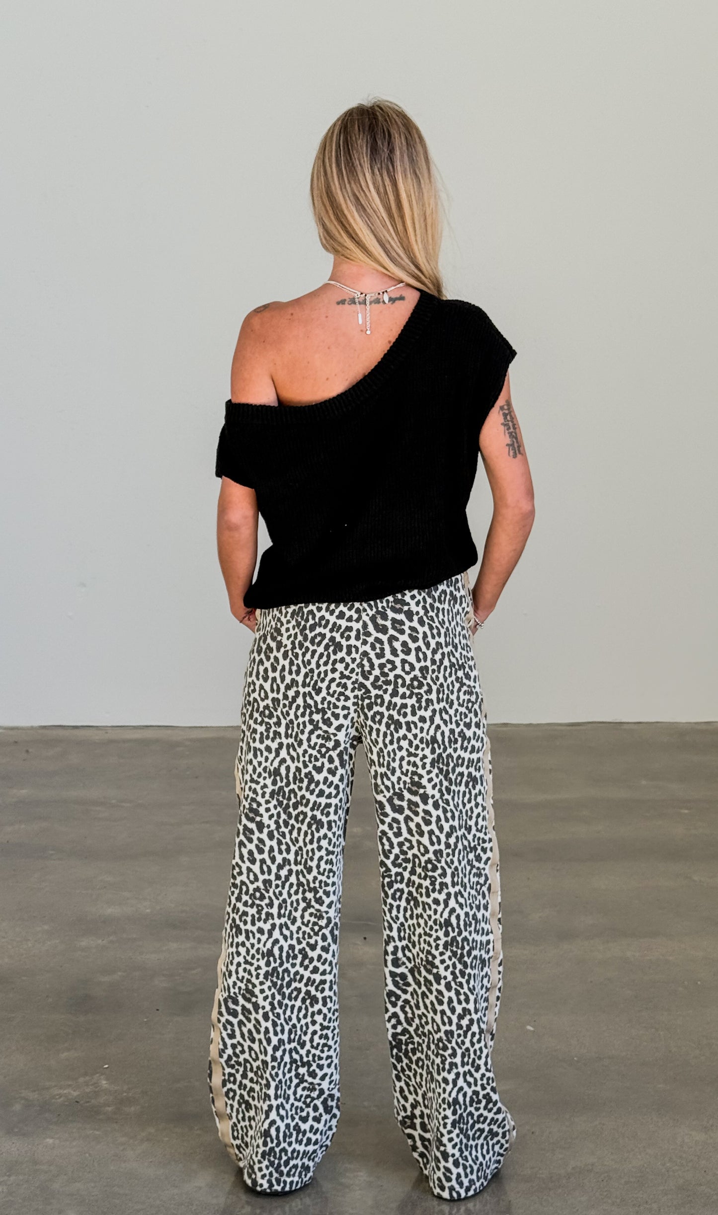 Leo Wide Leg Leopard Denim Pant