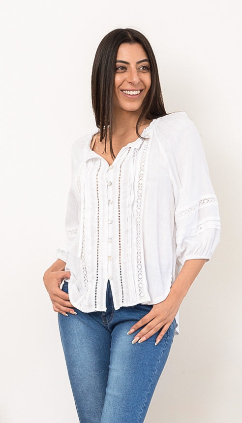 Capri White Lace Top