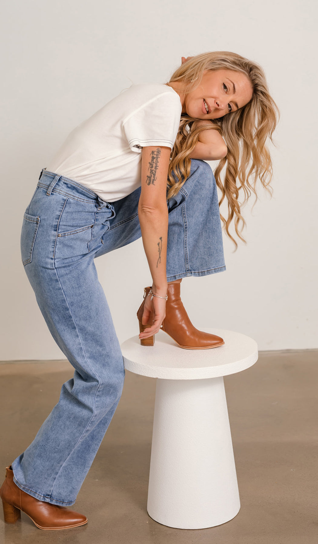 Kayli Washed Light Blue Wide Leg Jean