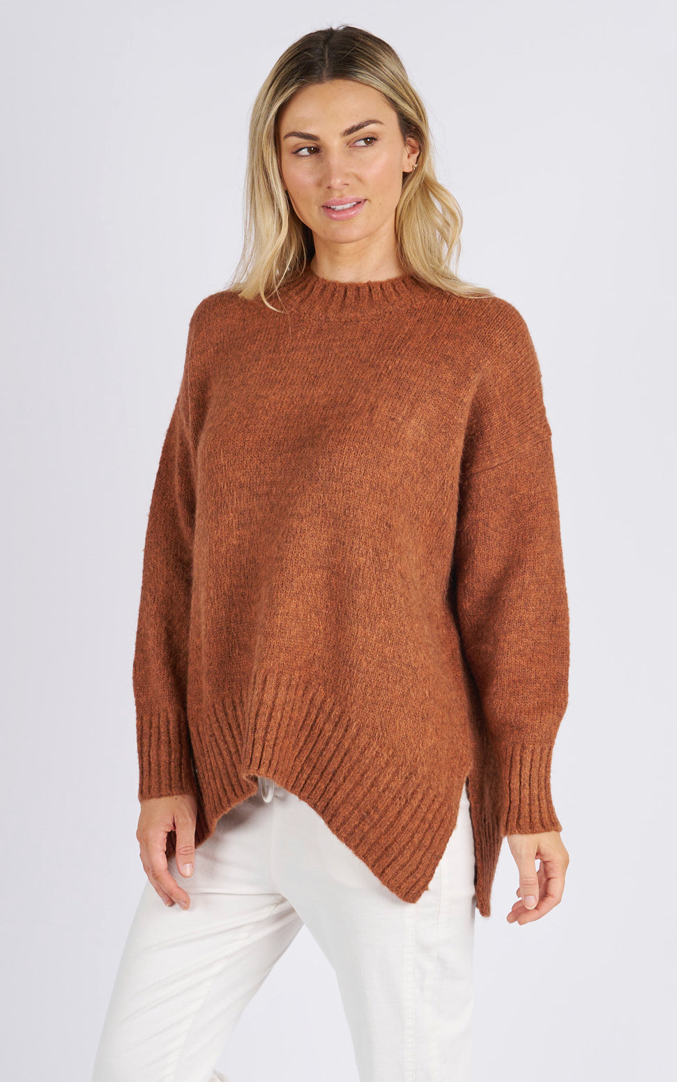 Chloe Chocolate Crew Neck Knit