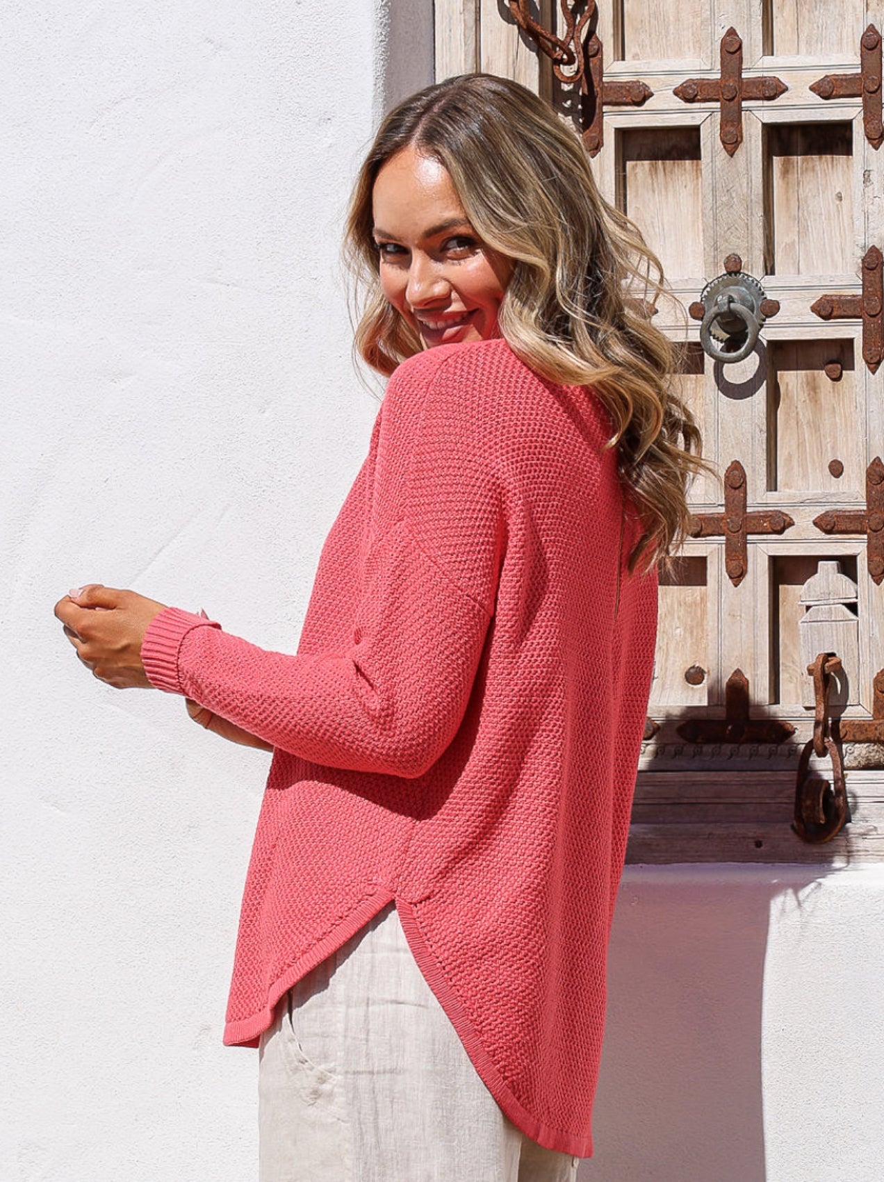 Carley Cotton Lip Stick Knit
