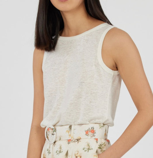 Aceline Ivory Linen Tank