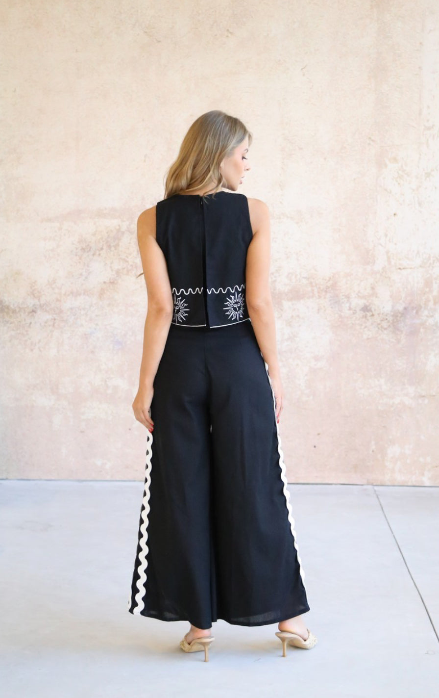 Jasmine Black/White Jumpsuit