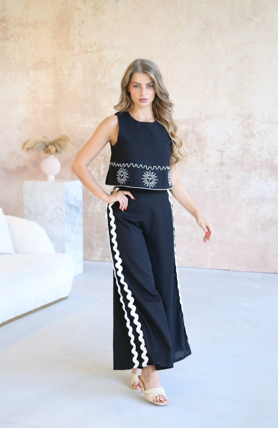 Jasmine Black/White Jumpsuit