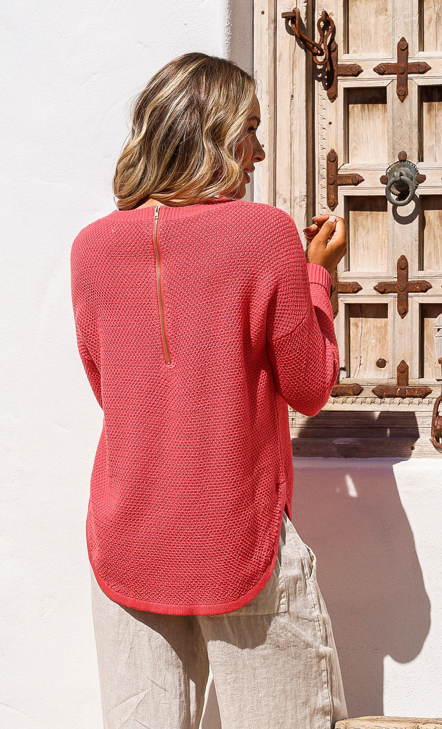 Carley Cotton Lip Stick Knit