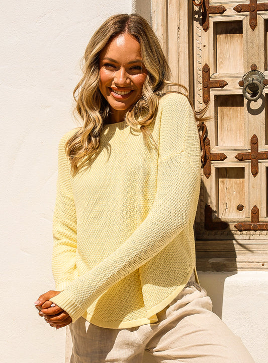 Carley Cotton Lemon Knit