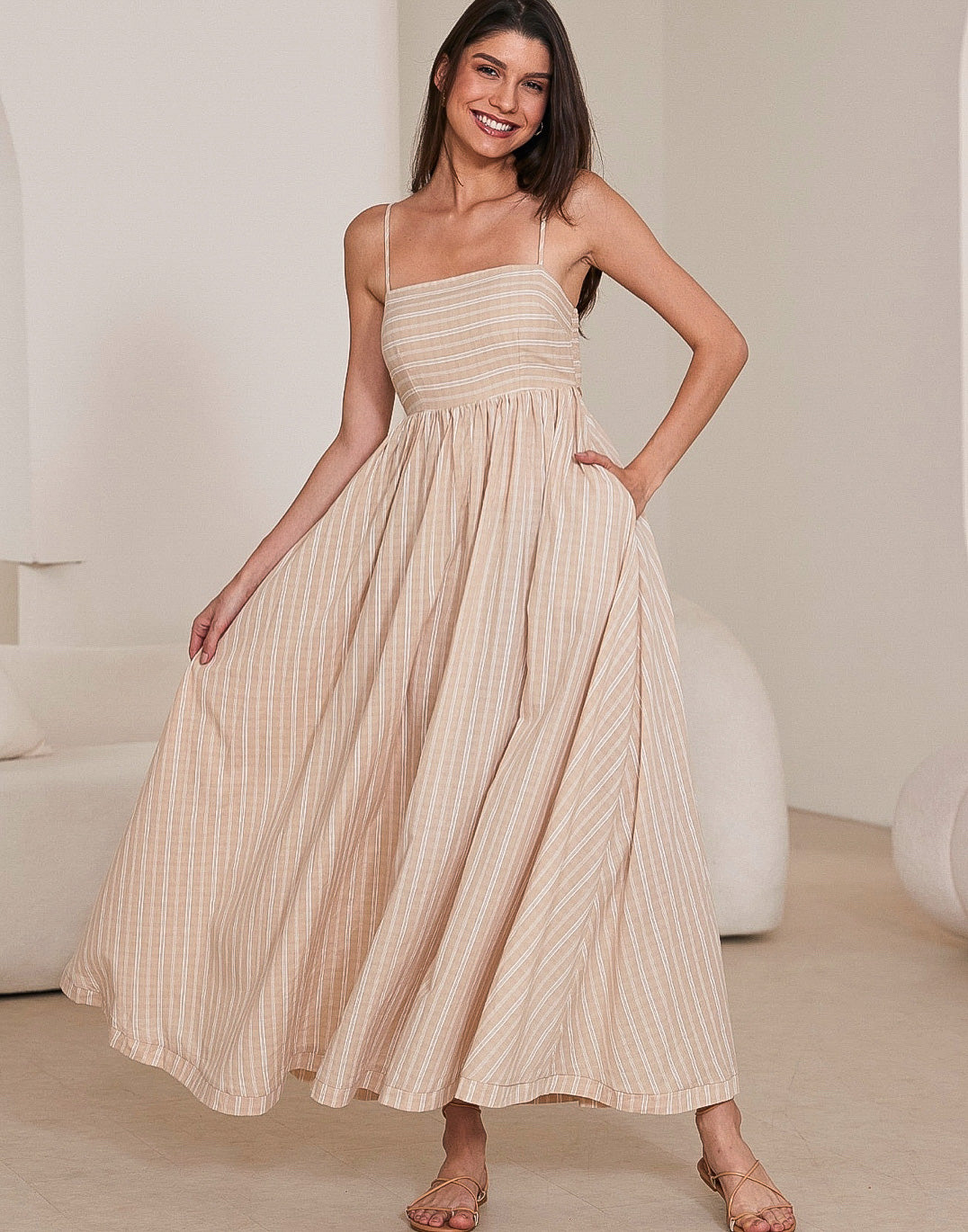 Carbon Natural Print Maxi Dress
