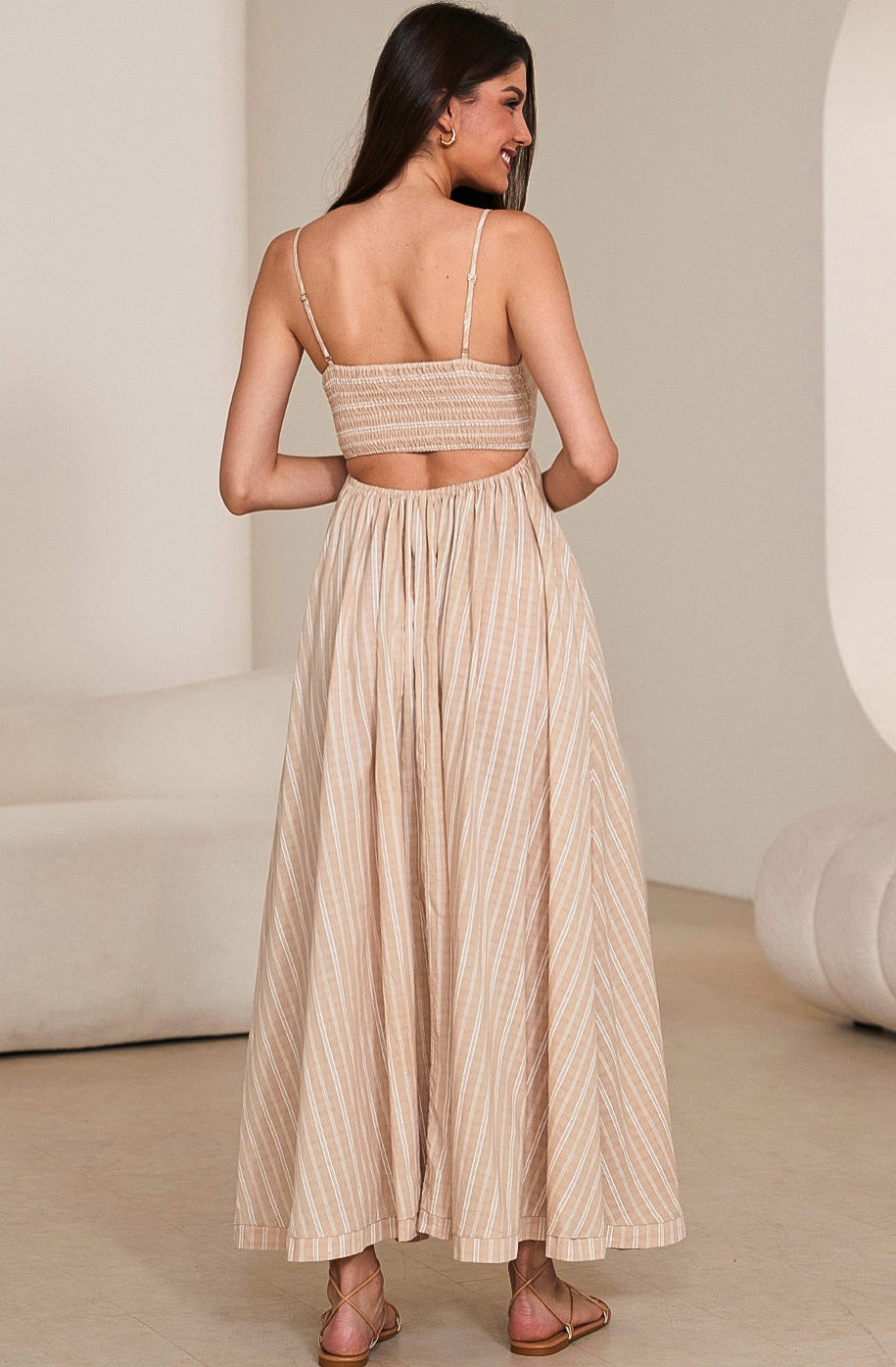 Carbon Natural Print Maxi Dress