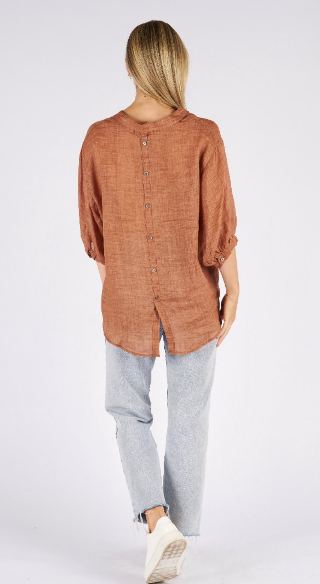 Romance Tan Linen Blouse