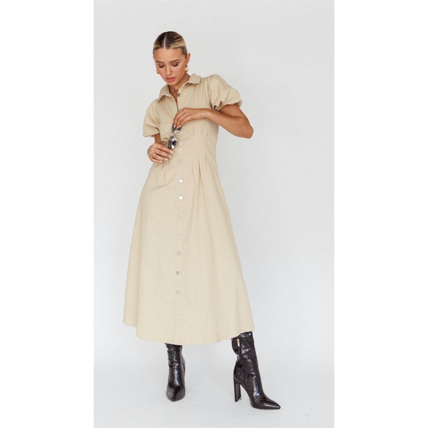 Collette Beige Midi Dress