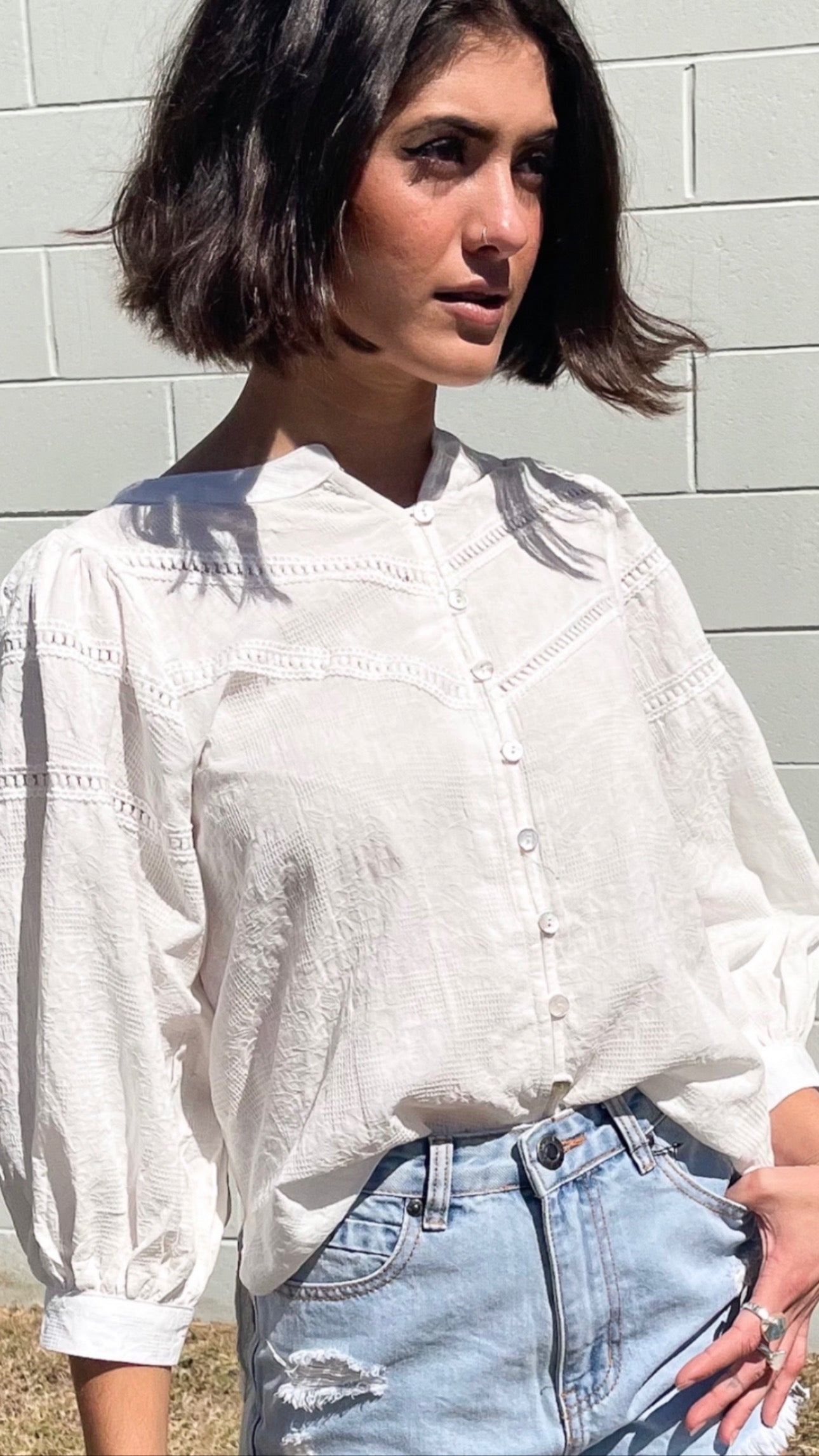 Bell Lace Sleeve Blouse